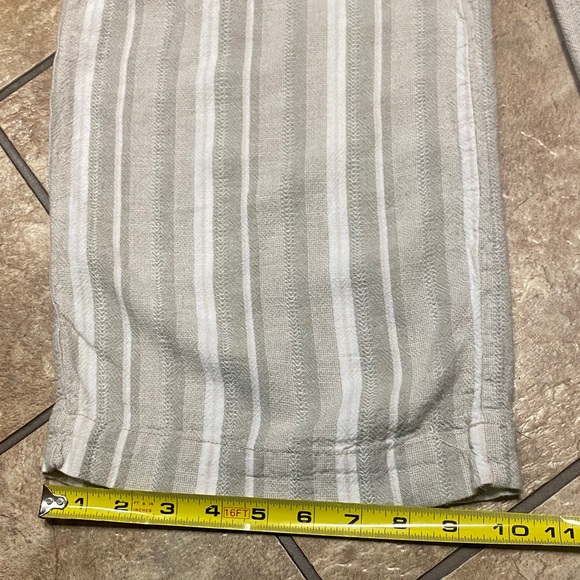 Briggs New York Linen Blend Wide Leg Cozy Large Striped Pants - Picture 6 of 10